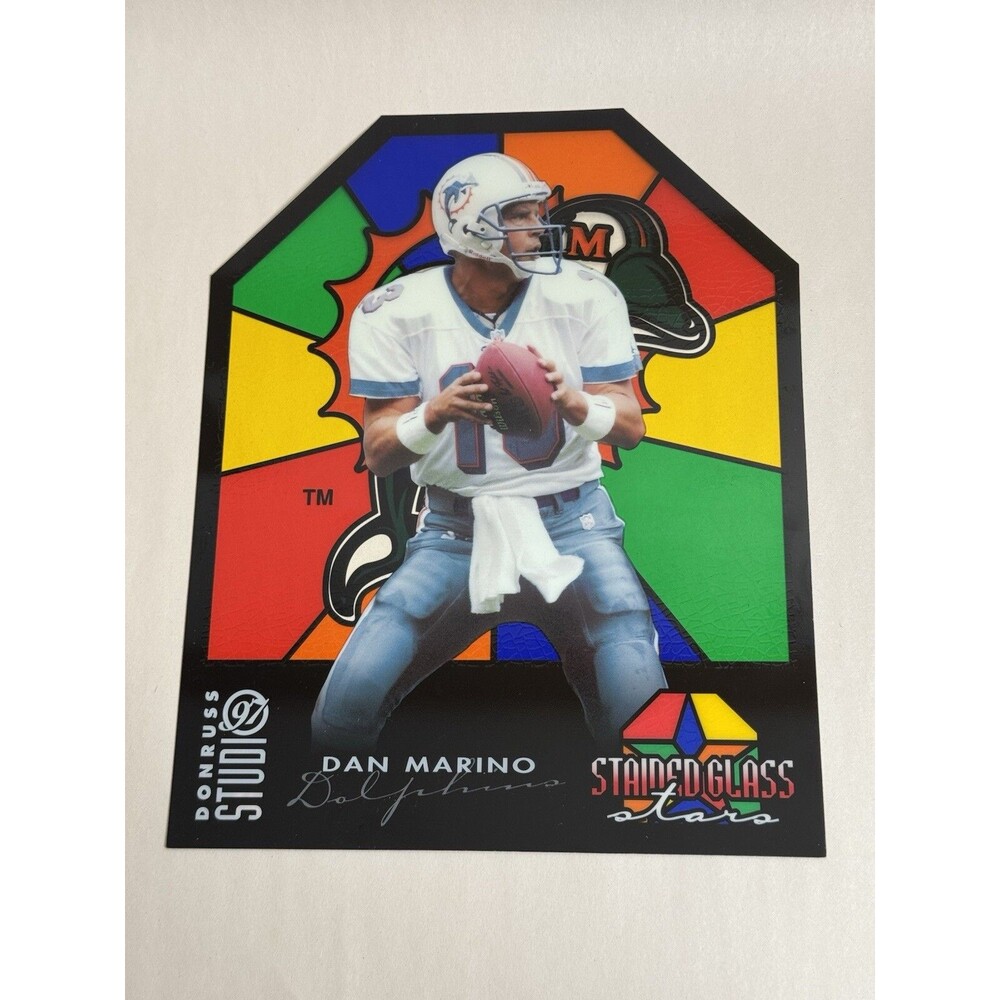 1997 STUDIO STAINED 8” X 10” GLASS STARS‎ EXEC PROMO SAMPLE DAN MARINO 0473/1000